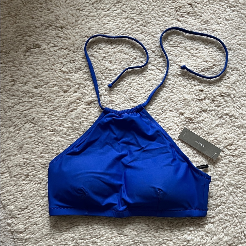 J. Crew Vibrant Blue Halter Bikini Top